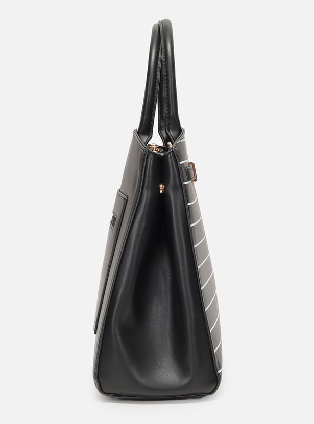 ALLEN SOLLY Striped Handheld Bag