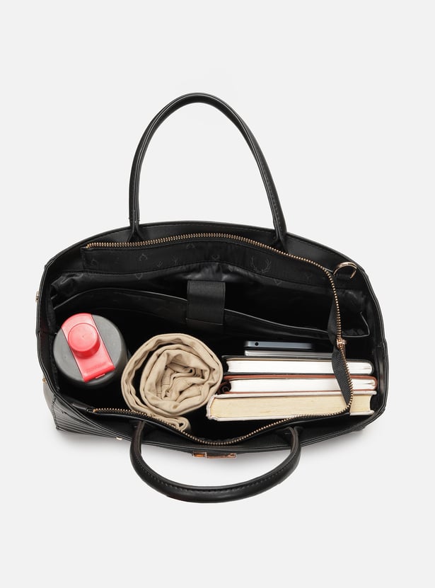 ALLEN SOLLY Striped Handheld Bag