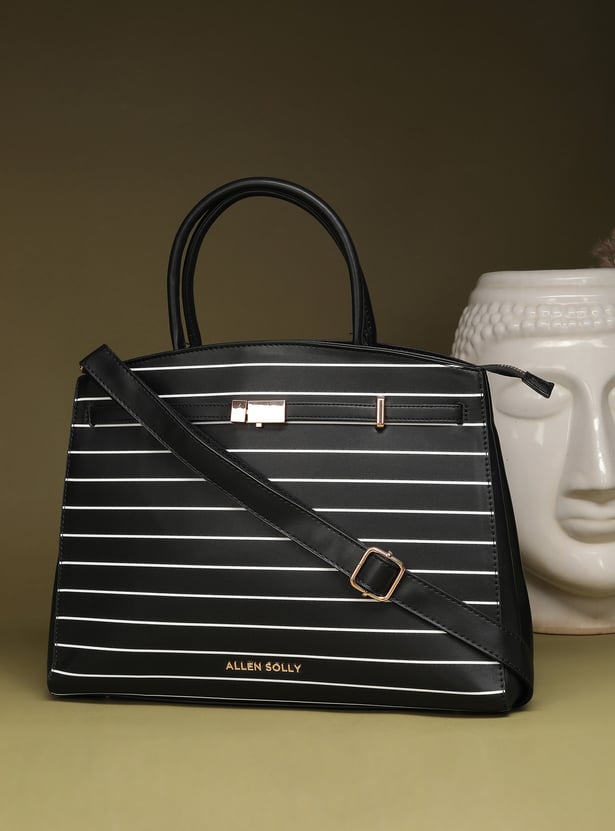 ALLEN SOLLY Striped Handheld Bag