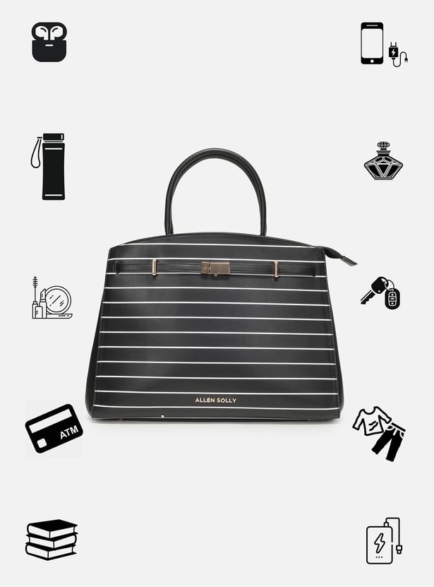 ALLEN SOLLY Striped Handheld Bag