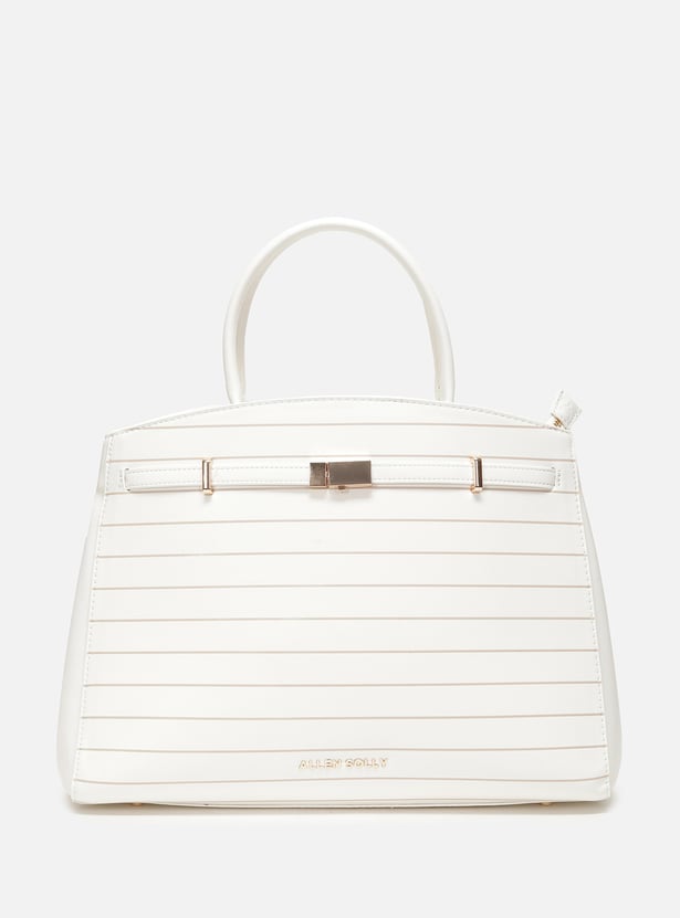 ALLEN SOLLY Striped Handheld Bag