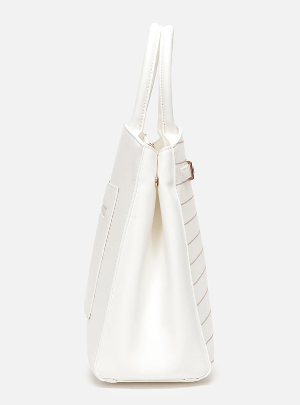 ALLEN SOLLY Striped Handheld Bag