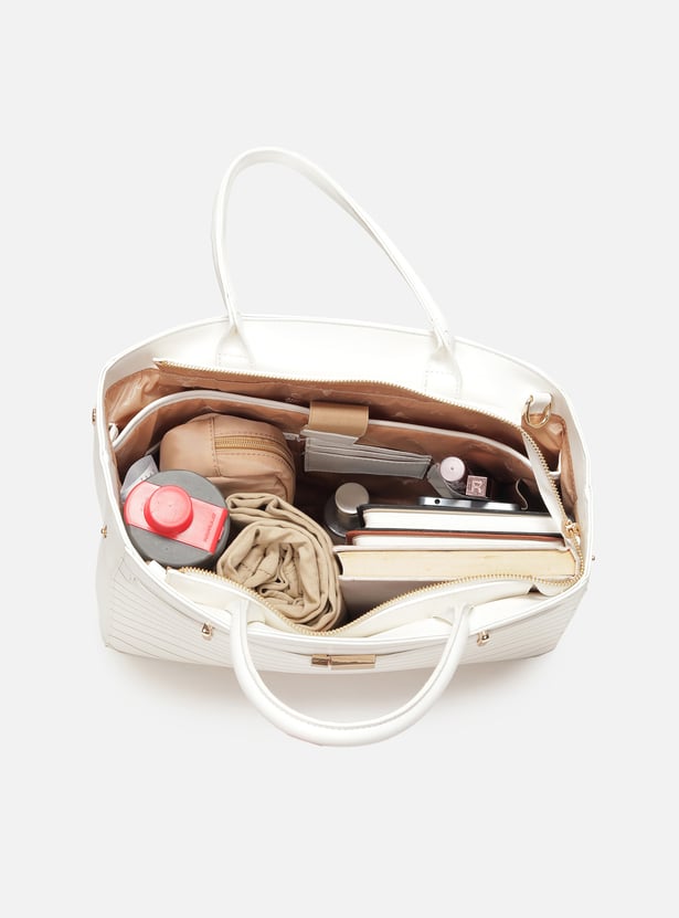 ALLEN SOLLY Striped Handheld Bag