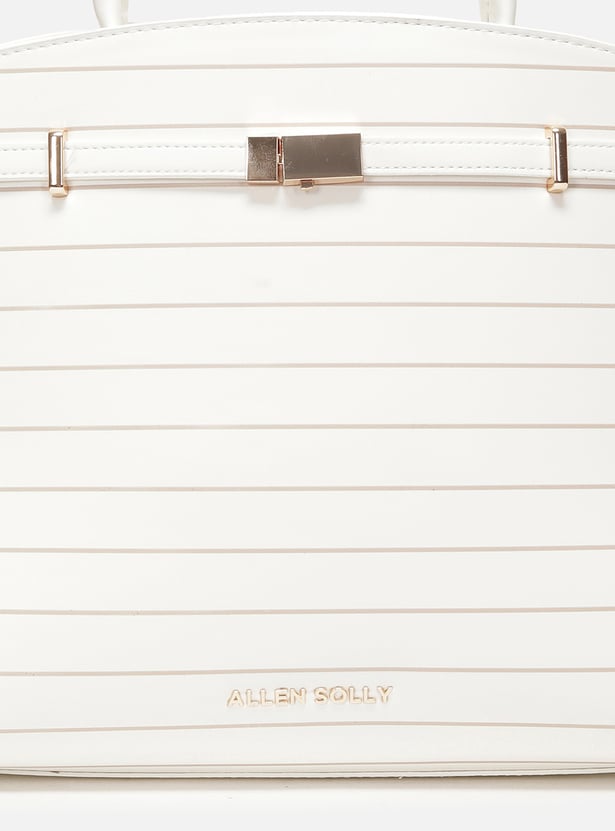 ALLEN SOLLY Striped Handheld Bag