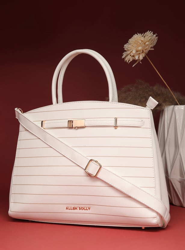 ALLEN SOLLY Striped Handheld Bag