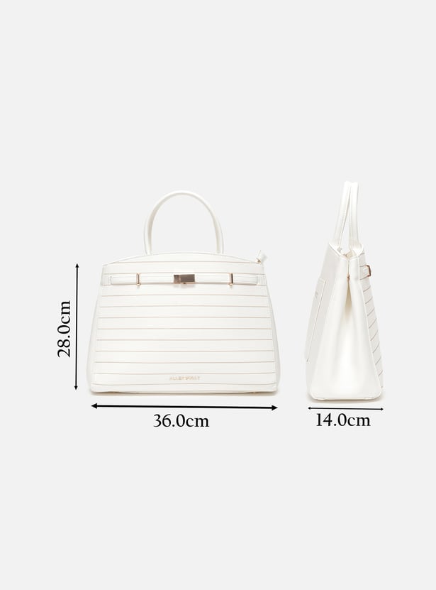 ALLEN SOLLY Striped Handheld Bag