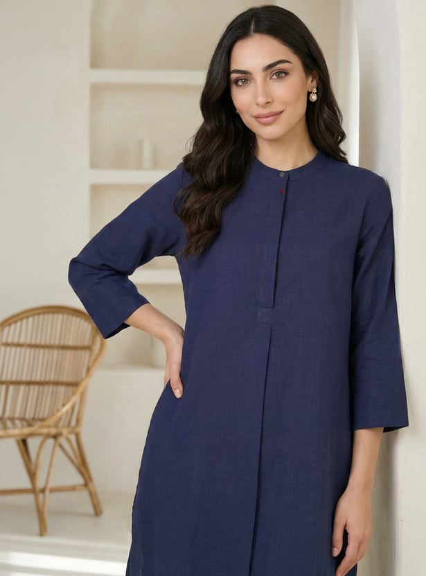W Solid Straight Kurta