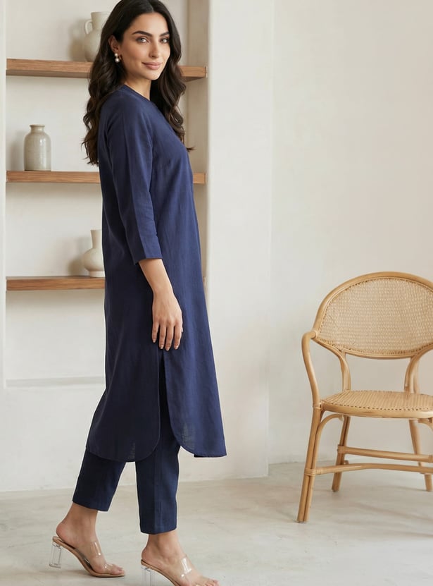 W Solid Straight Kurta