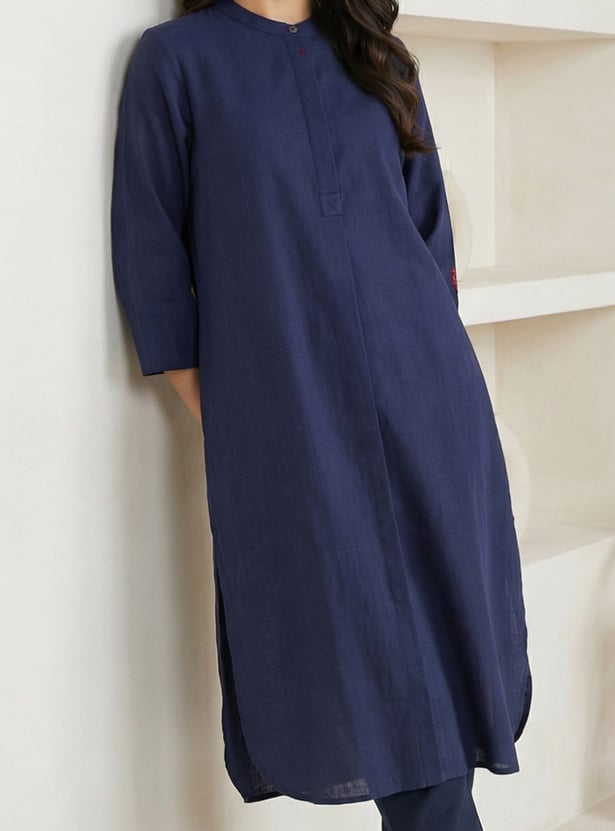 W Solid Straight Kurta