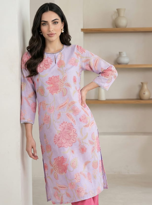 W Floral Print Straight Kurta