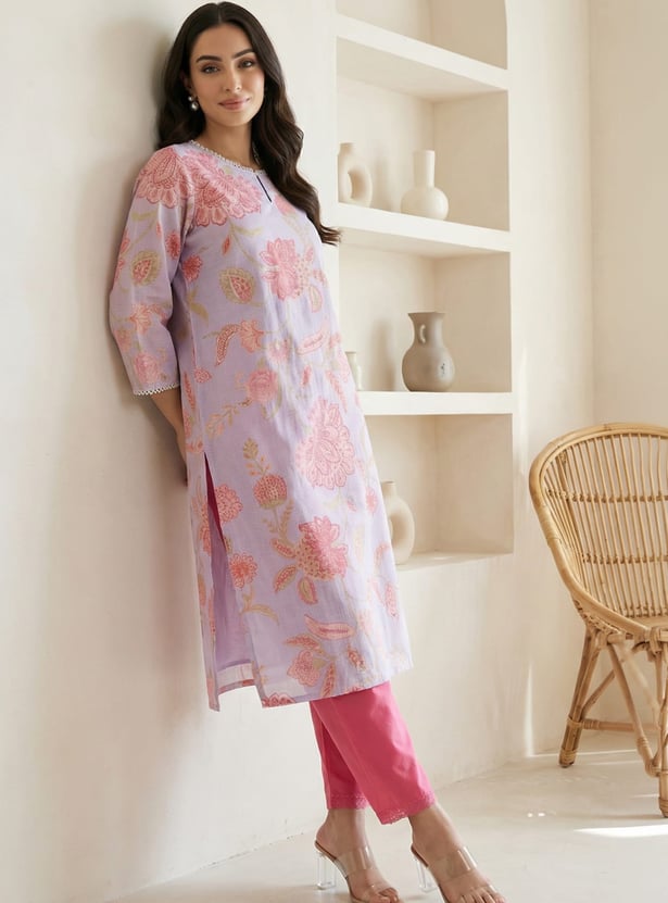 W Floral Print Straight Kurta