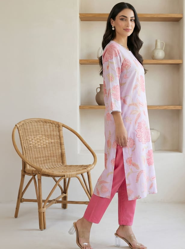 W Floral Print Straight Kurta
