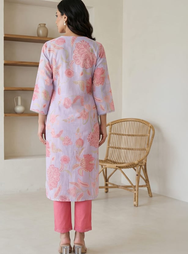W Floral Print Straight Kurta