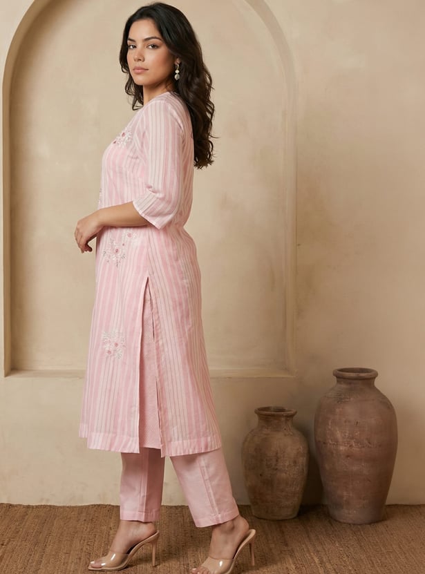 W Striped Kurta Set