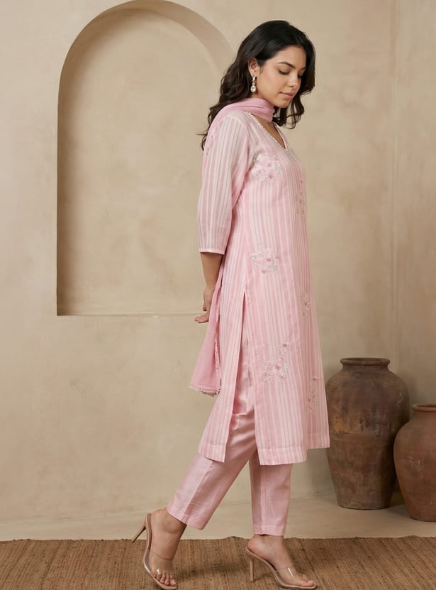 W Striped Kurta Set