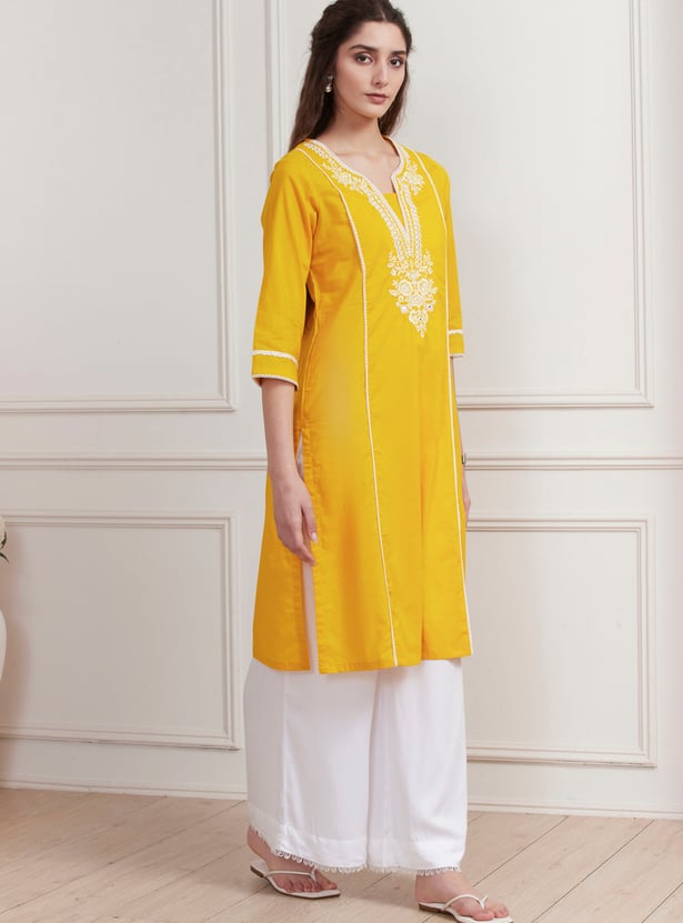 BIBA Embroidered Straight Kurta