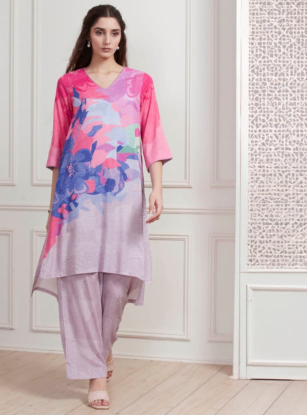 BIBA Floral Print A-line Kurta Set