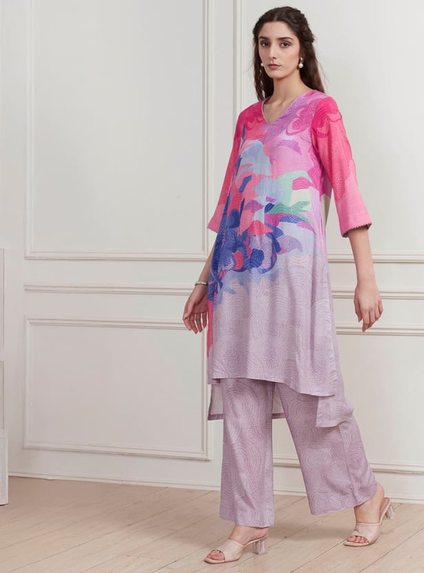 BIBA Floral Print A-line Kurta Set