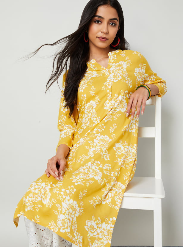 MELANGE Floral Print Straight Kurta