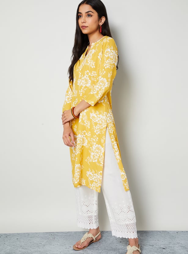 MELANGE Floral Print Straight Kurta