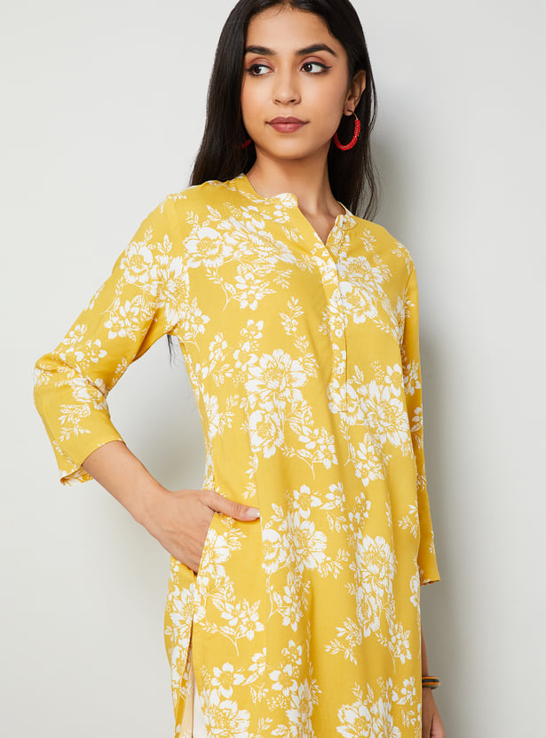 MELANGE Floral Print Straight Kurta