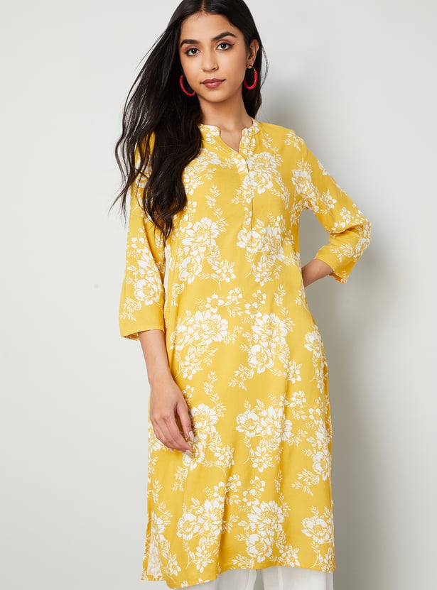 MELANGE Floral Print Straight Kurta