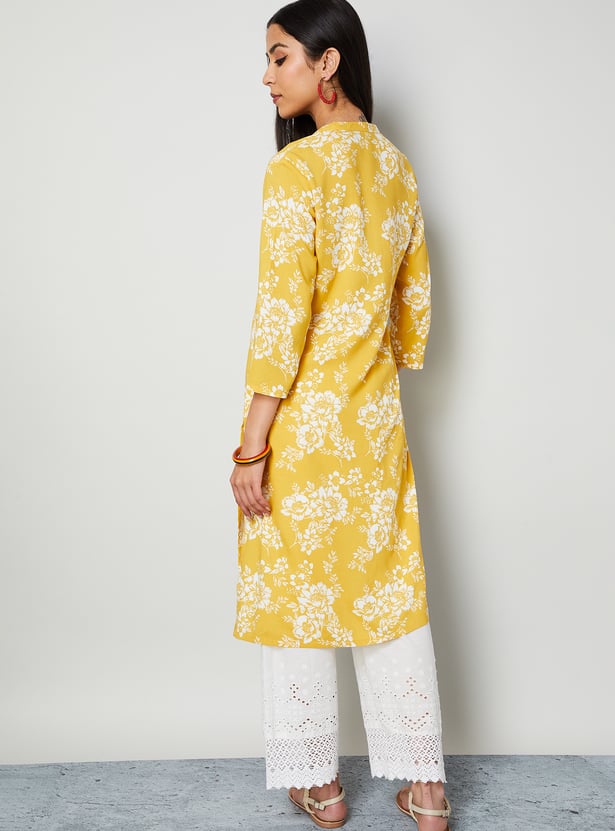MELANGE Floral Print Straight Kurta