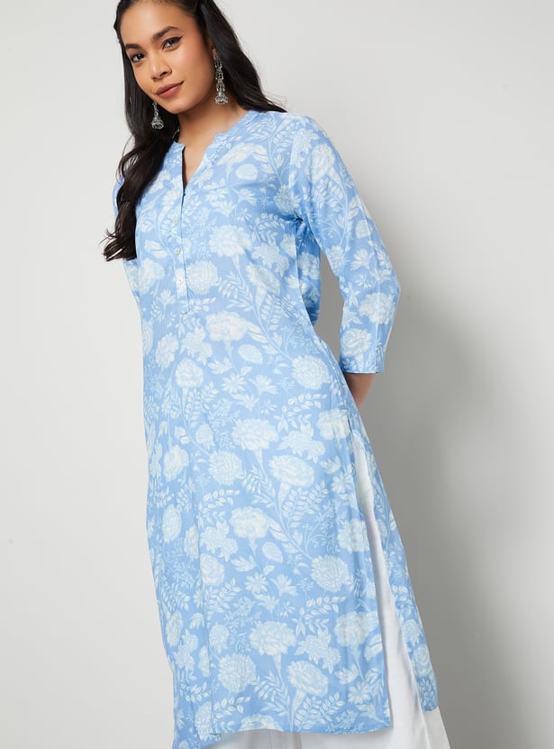 MELANGE Floral Print Straight Kurta