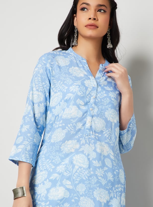 MELANGE Floral Print Straight Kurta