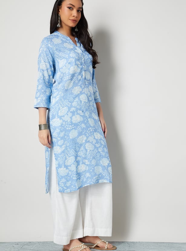 MELANGE Floral Print Straight Kurta