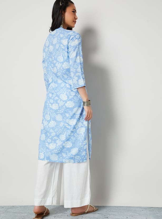 MELANGE Floral Print Straight Kurta