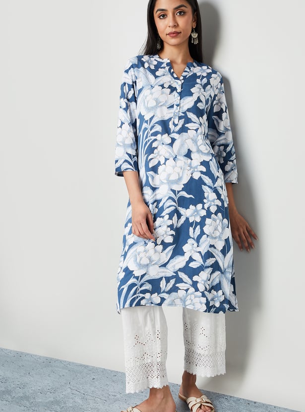 MELANGE Floral Print Straight Kurta