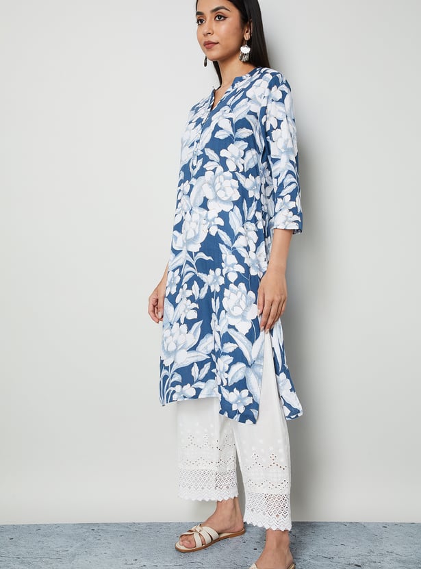 MELANGE Floral Print Straight Kurta