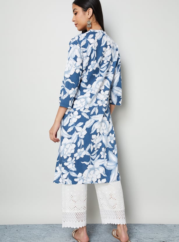 MELANGE Floral Print Straight Kurta