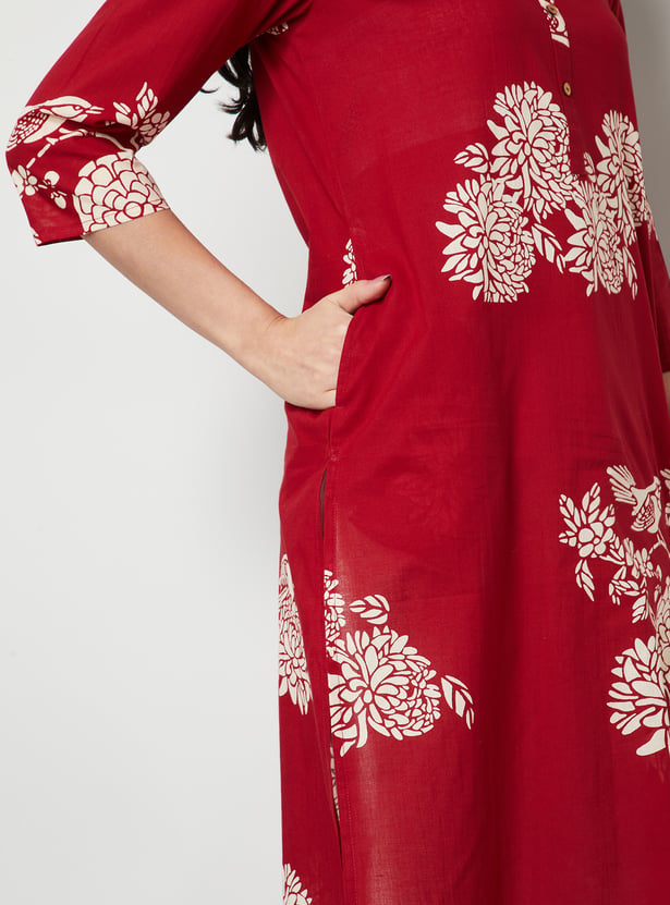 MELANGE Floral Print Straight Kurta