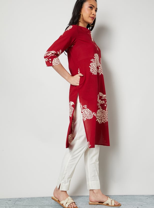 MELANGE Floral Print Straight Kurta