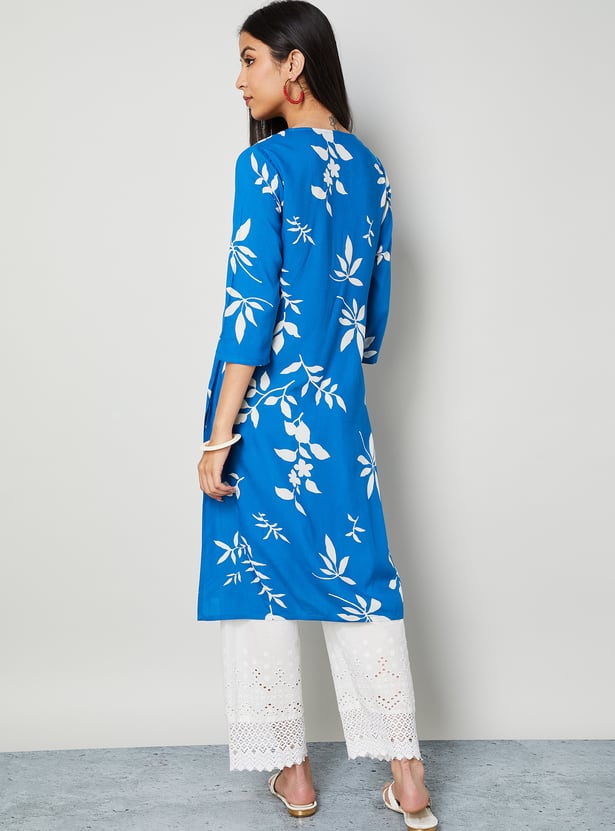 MELANGE Floral Print Straight Kurta