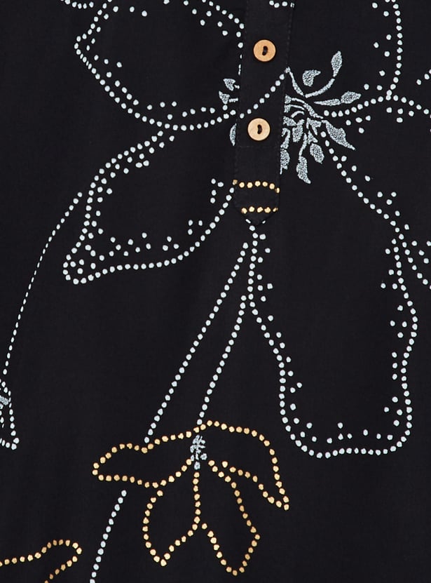 MELANGE Floral Print Straight Kurta