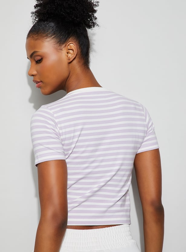 KAPPA Striped Crop T-shirt