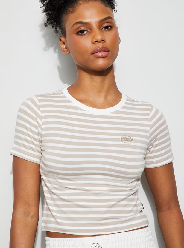 KAPPA Striped Crop T-shirt