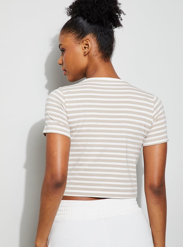 KAPPA Striped Crop T-shirt