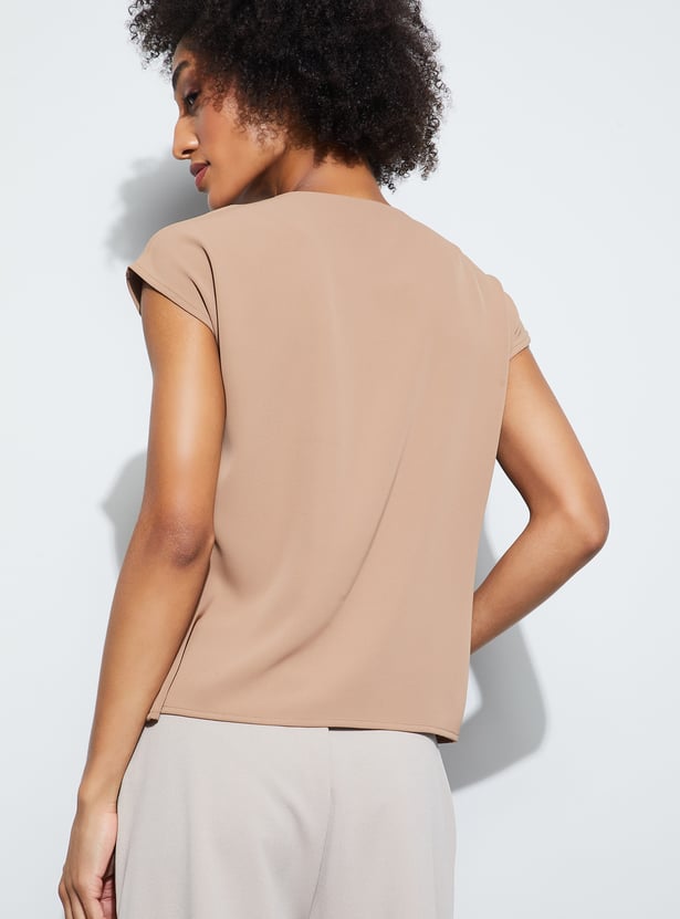 CODE CLASSIC Solid Keyhole Neck Top