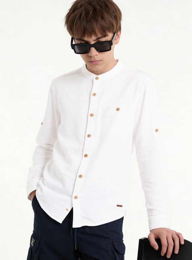 FAME FOREVER Boys Textured Shirt