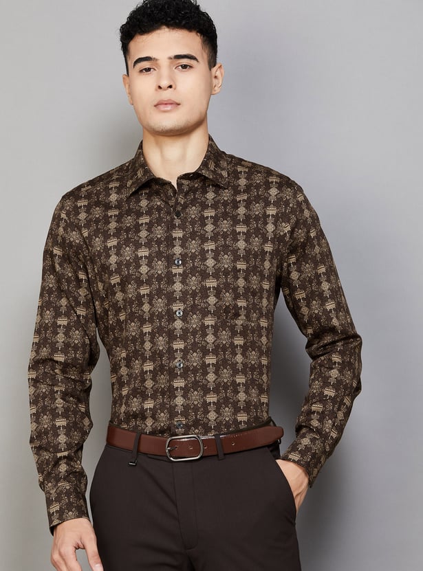 LOUIS PHILIPPE Ethnic Motif Regular Fit Formal Shirt