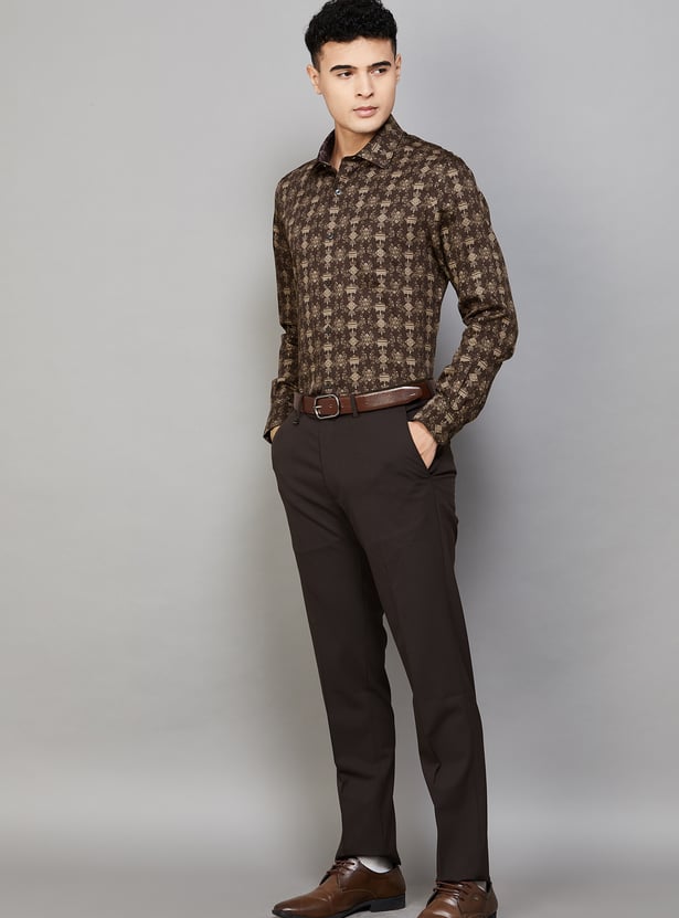 LOUIS PHILIPPE Ethnic Motif Regular Fit Formal Shirt