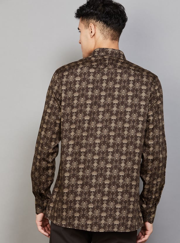 LOUIS PHILIPPE Ethnic Motif Regular Fit Formal Shirt