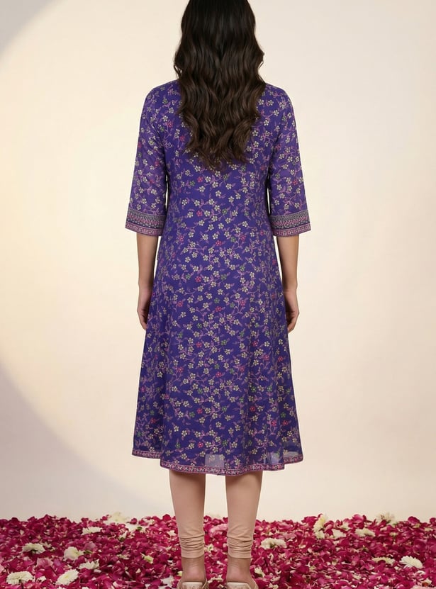 AURELIA Floral Print Anarkali Kurta