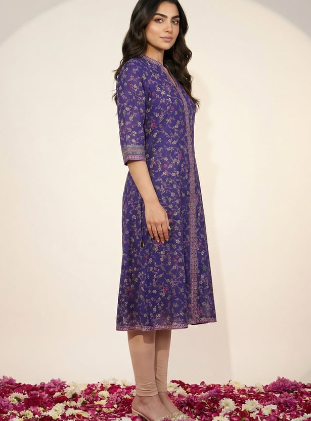 AURELIA Floral Print Anarkali Kurta