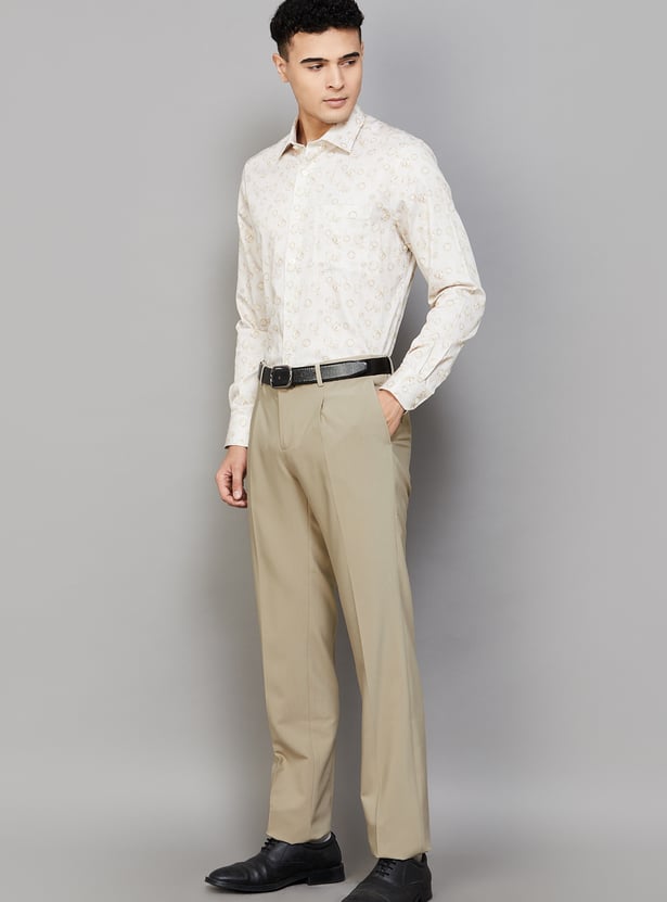 ARROW Solid Regular Formal Fit Trousers