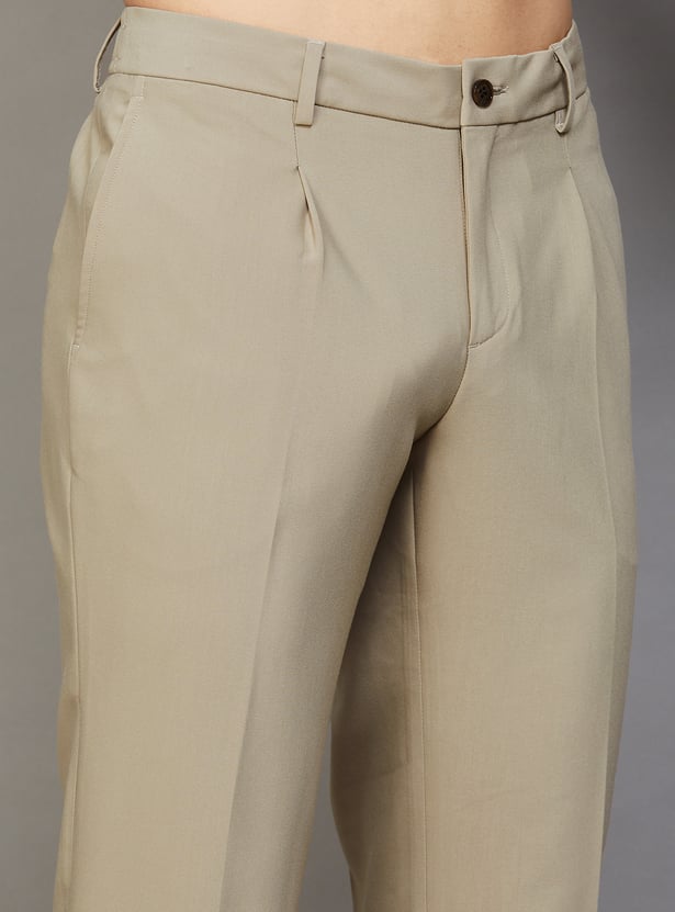ARROW Solid Regular Formal Fit Trousers